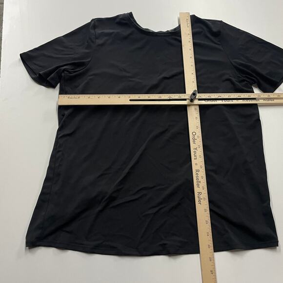 Fabletics Shirt Womens Medium Black Vivienne Split Back‎ Tee - Picture 6 of 8